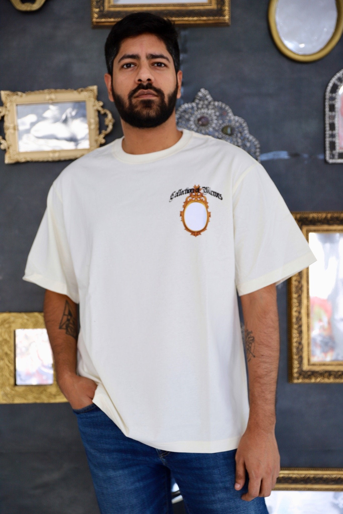 Collection Of Mirrors Tee | Cream